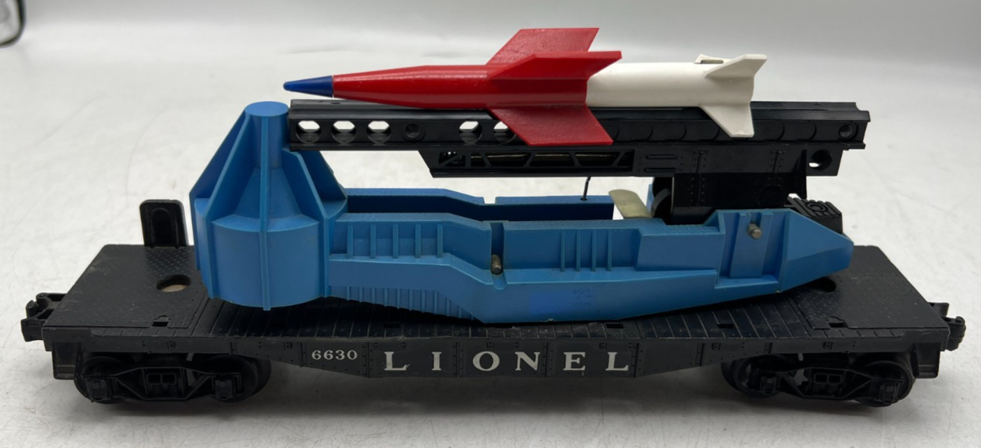 Lionel O Train Freight Car 6630 Black IRBM Missile Launching Flatcar