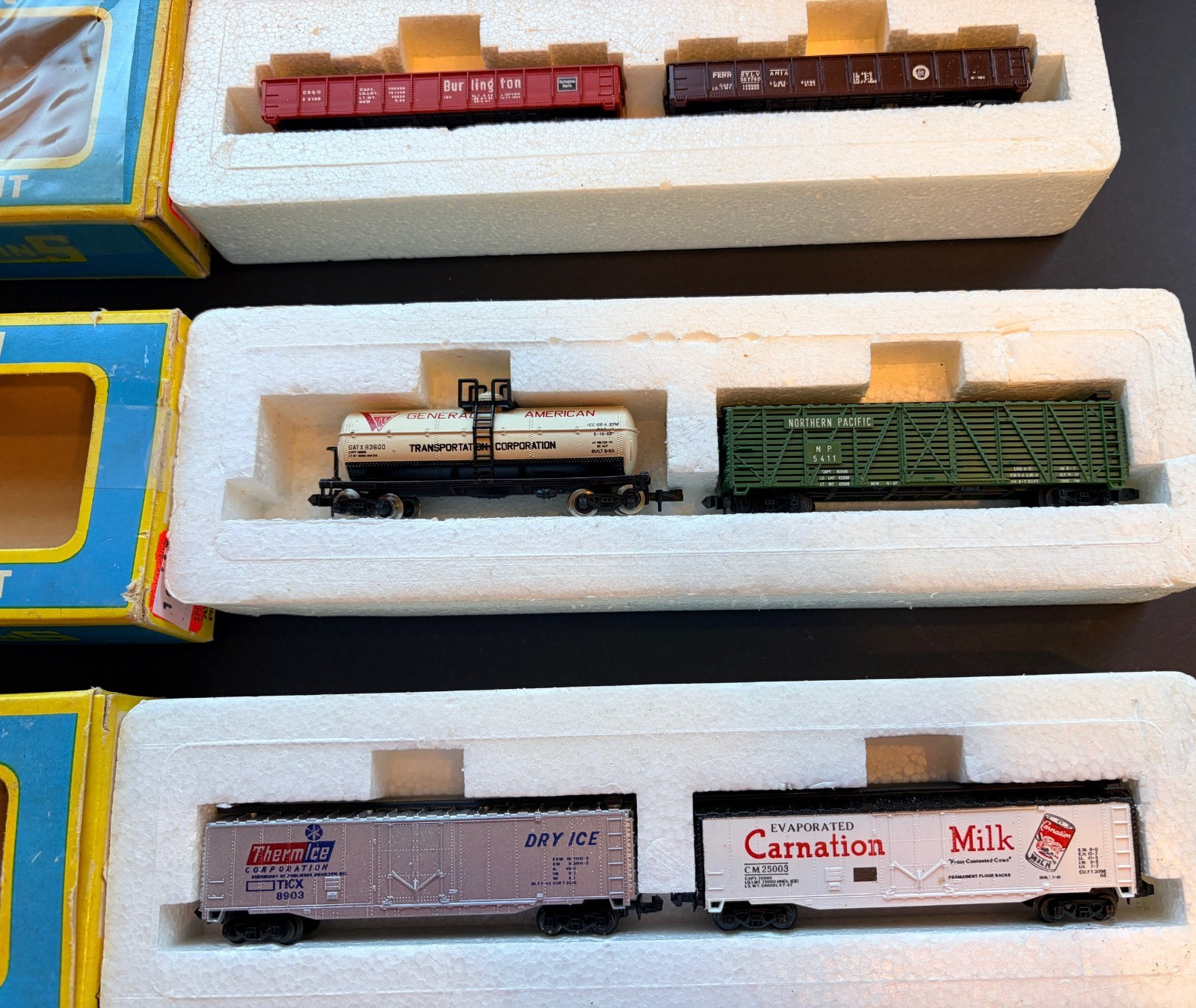 N Scale Vtg AHM Early RR Car Set Of 6 NOS With 1970s Boxes-Italy