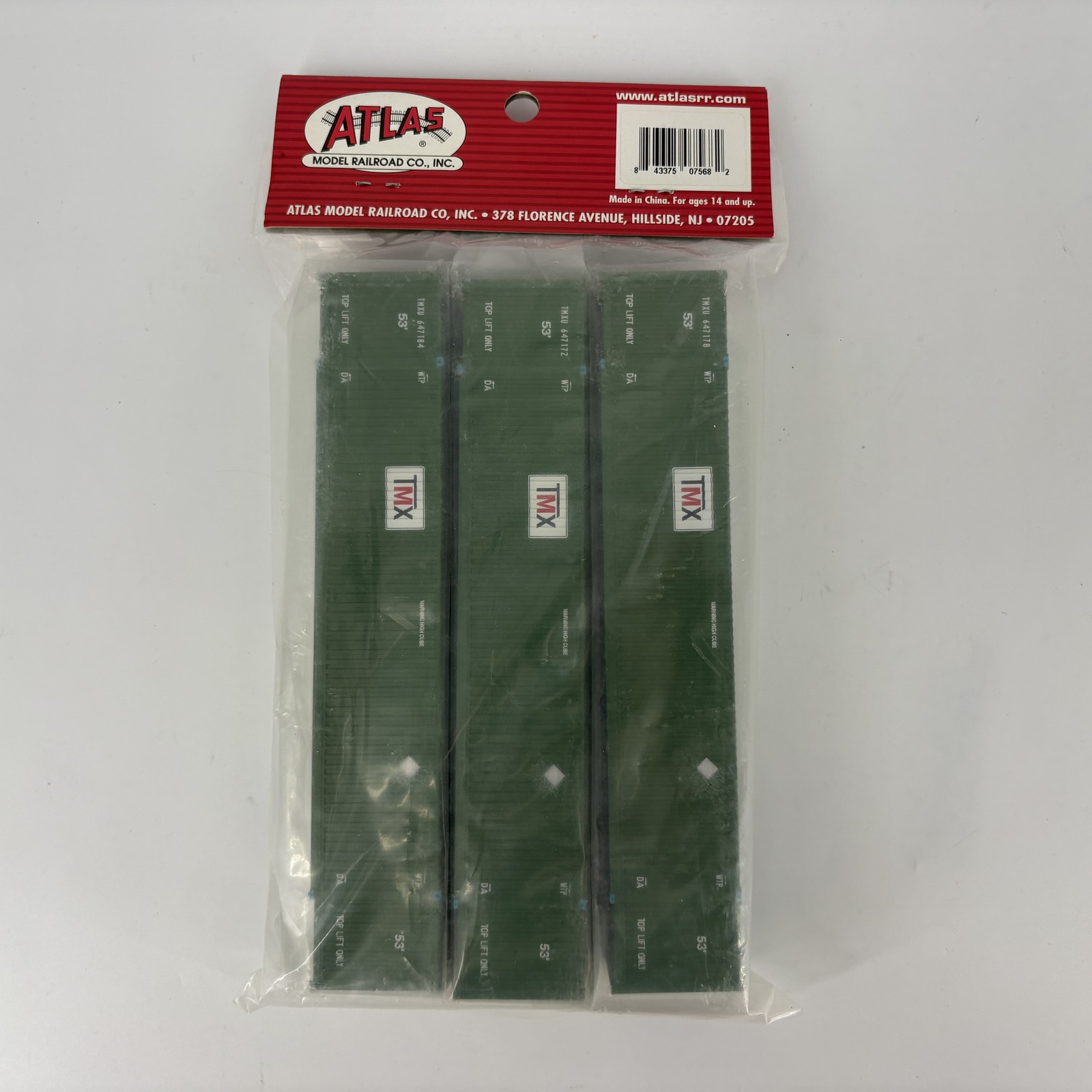Atlas HO Scale TMX 53′ 110″ IH Intermodal Containers #20003008 TMX-Set #1 NIB