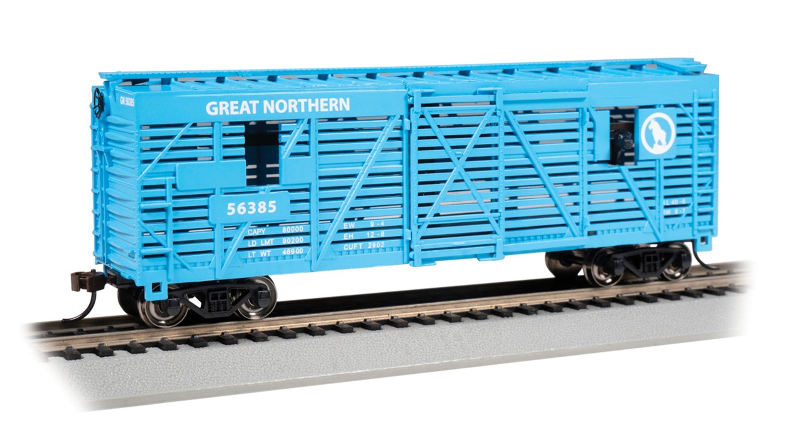 Bachmann 19714 HO Great Northern 40′ Animated Stock Car With Cattle 56385