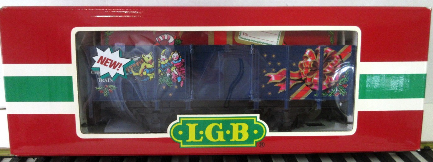 LGB 42210 CHRISTMAS BLUE GONDLA w/ RED PRESENT