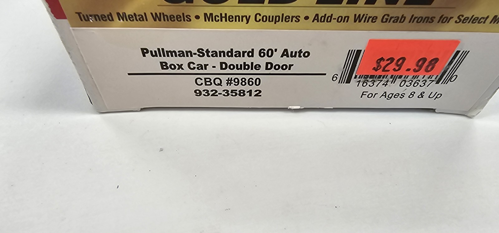 Walthers Goldline #932-35812 HO Scale CBQ Pullman Standard 60′ Auto Boxcar #9860
