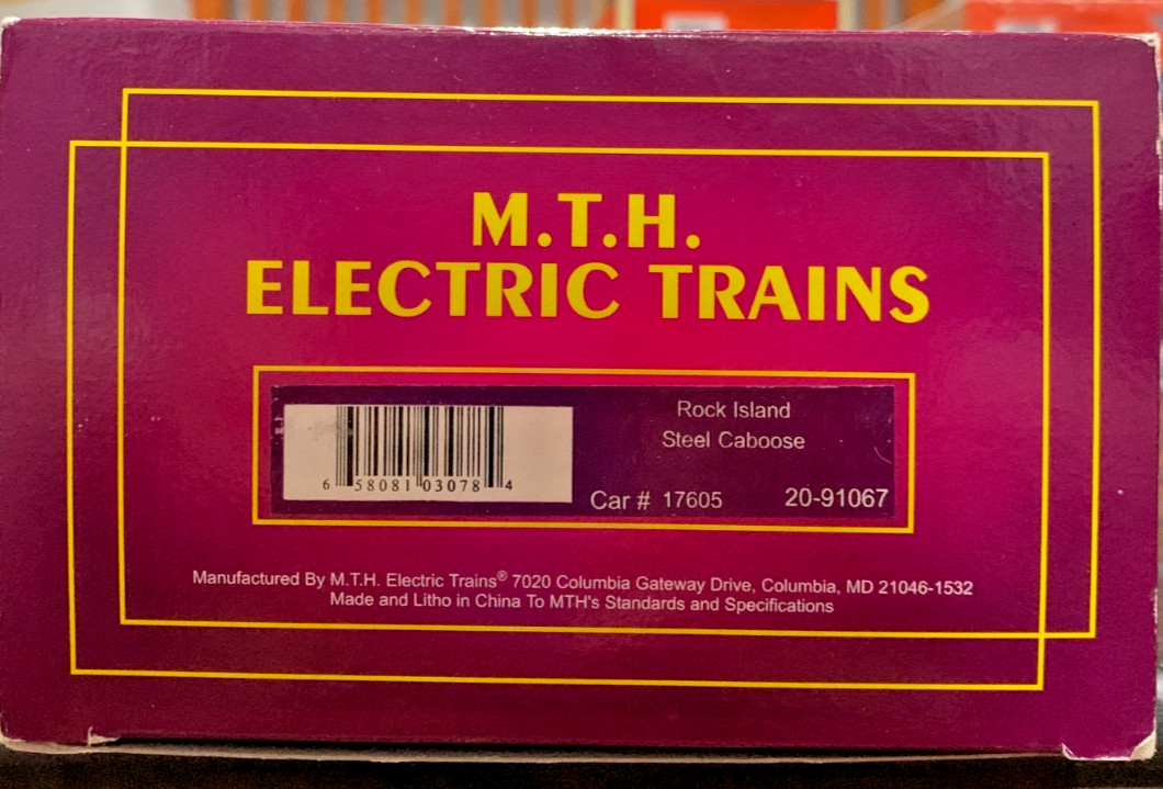 MTH 20-91067 Rock Island Steel Caboose #17605 O Scale 1:48 NEW – Never Run