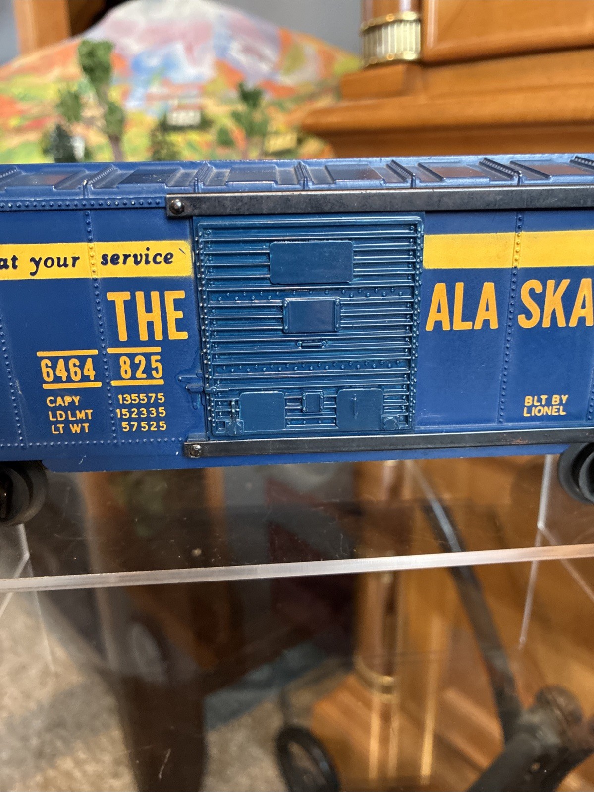 ~UNRUN~LIONEL POSTWAR 6464-825 The Alaska Railroad Boxcar (Painted Grey Mold) B