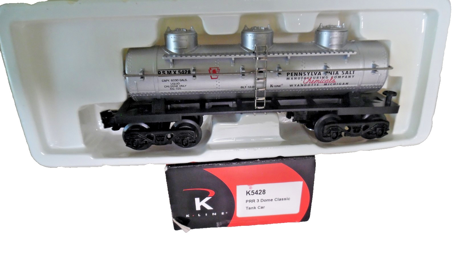 K-Line K5428 PRR Pennsylvania 3 Dome 0/027 Tank Car NIb