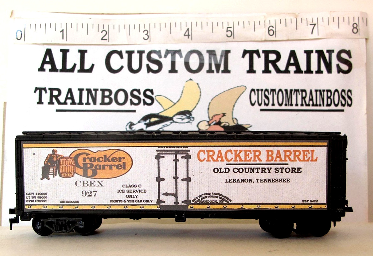 HO SCALE CUSTOM LETTERED CRACKER BARREL ALSO AVAIL IN O SCALE