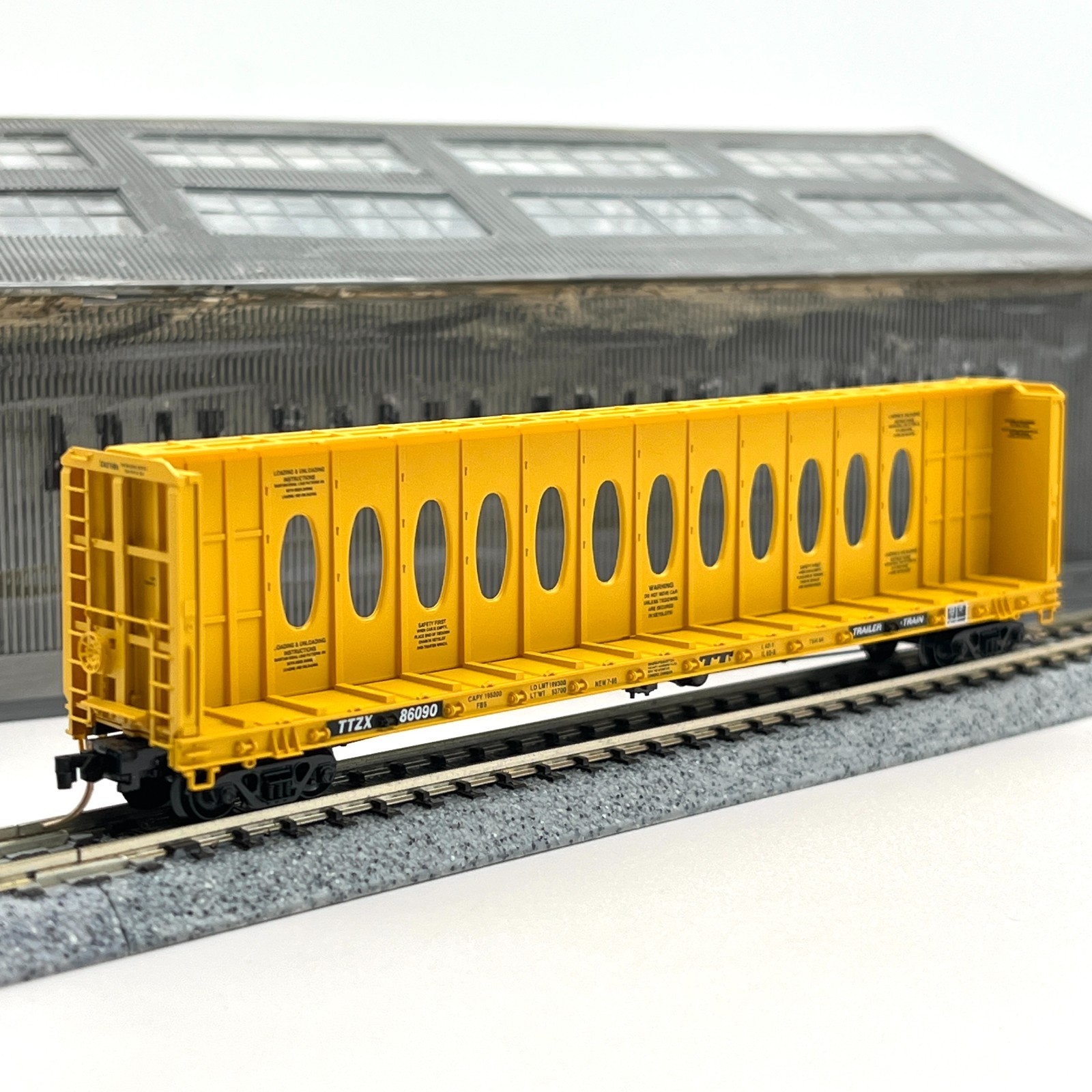 Micro-Trains N Scale 53020 Trailer Train Centerbeam Bulkhead Flat Car TTZX 86090