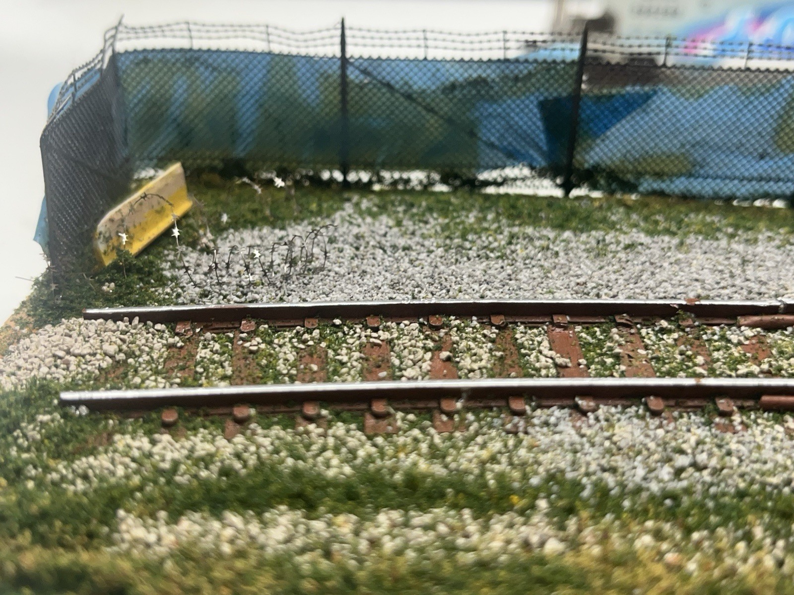 HO Scale Custom Train Display With Hopper Car Custom Graffiti And Weathering