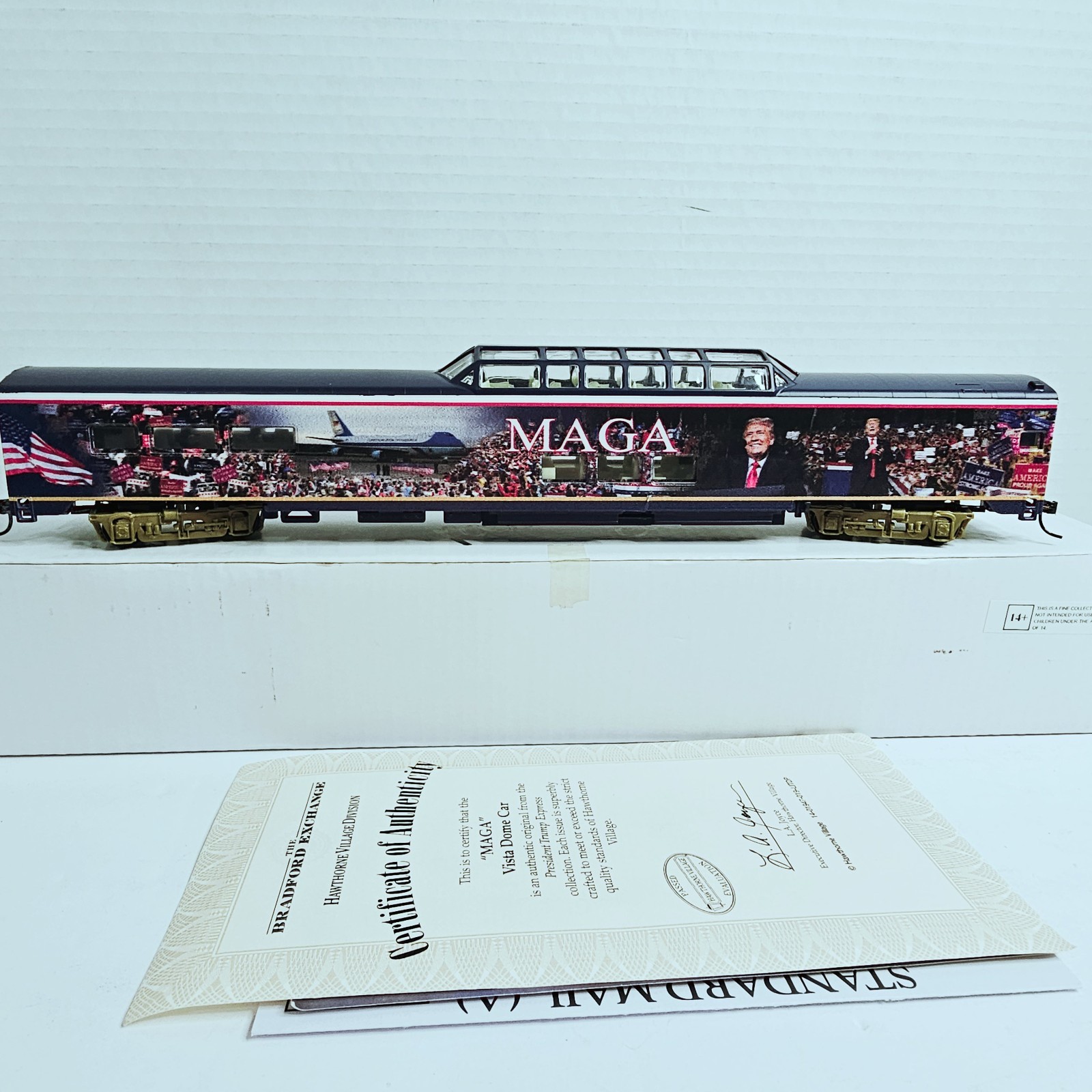 Hawthorne Village Trump Express MAGA Vista Dome HO Scale Bachmann Train Car COA