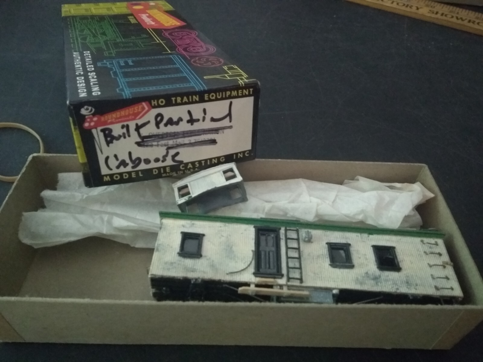 HO scale White Weathered Caboose partial built needs trucks