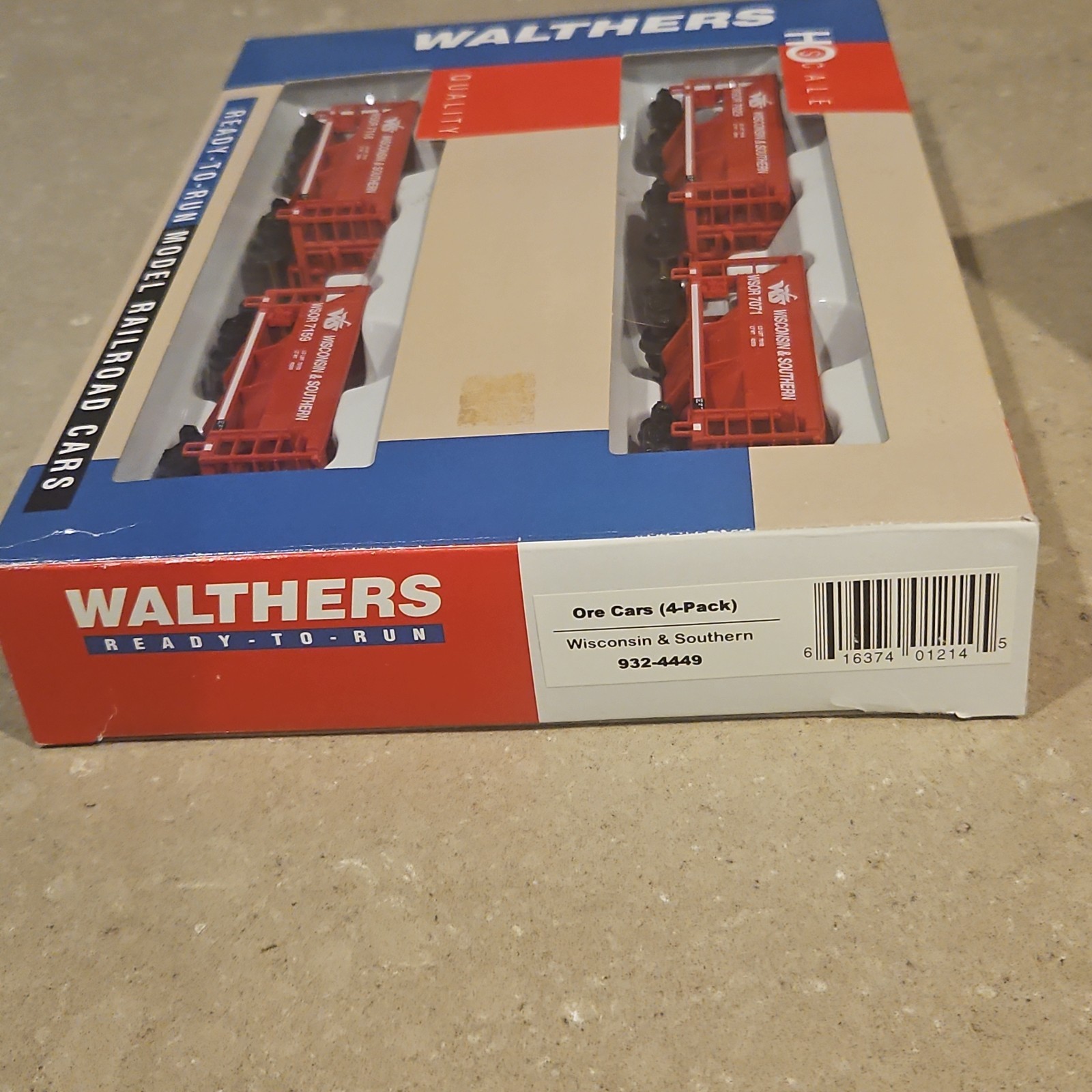Walthers HO Scale 932-4449 WISCONSIN & SOUTHERN ORE CARS (4 Pack)