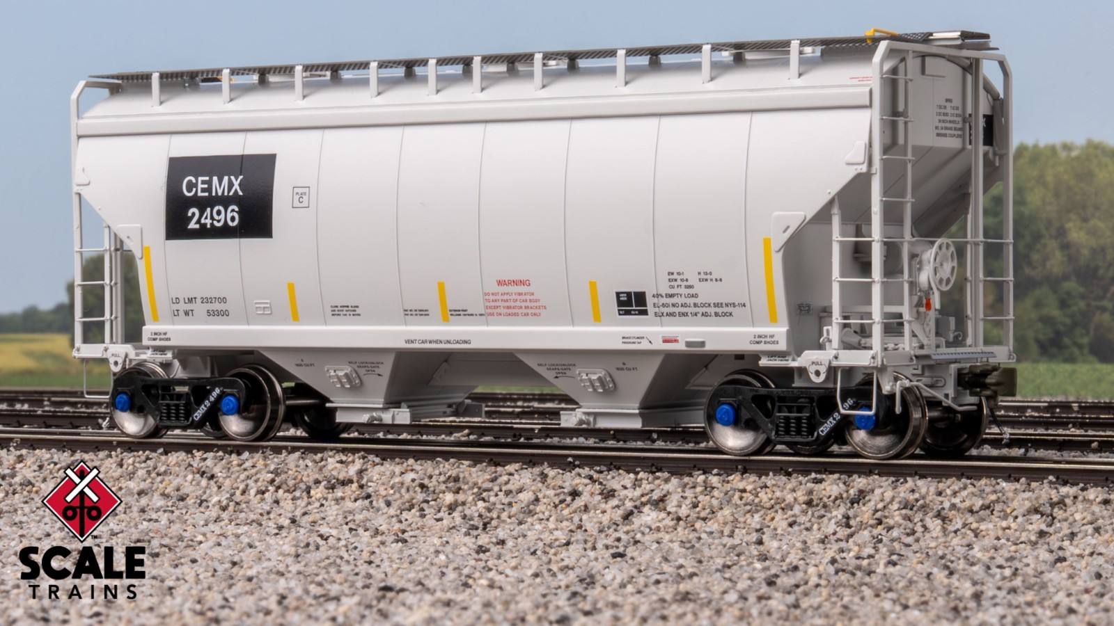 SCALETRAINS HO RIVET COUNTER Gunderson 3250 Hopper – CEMX ex AOKX Low Profile