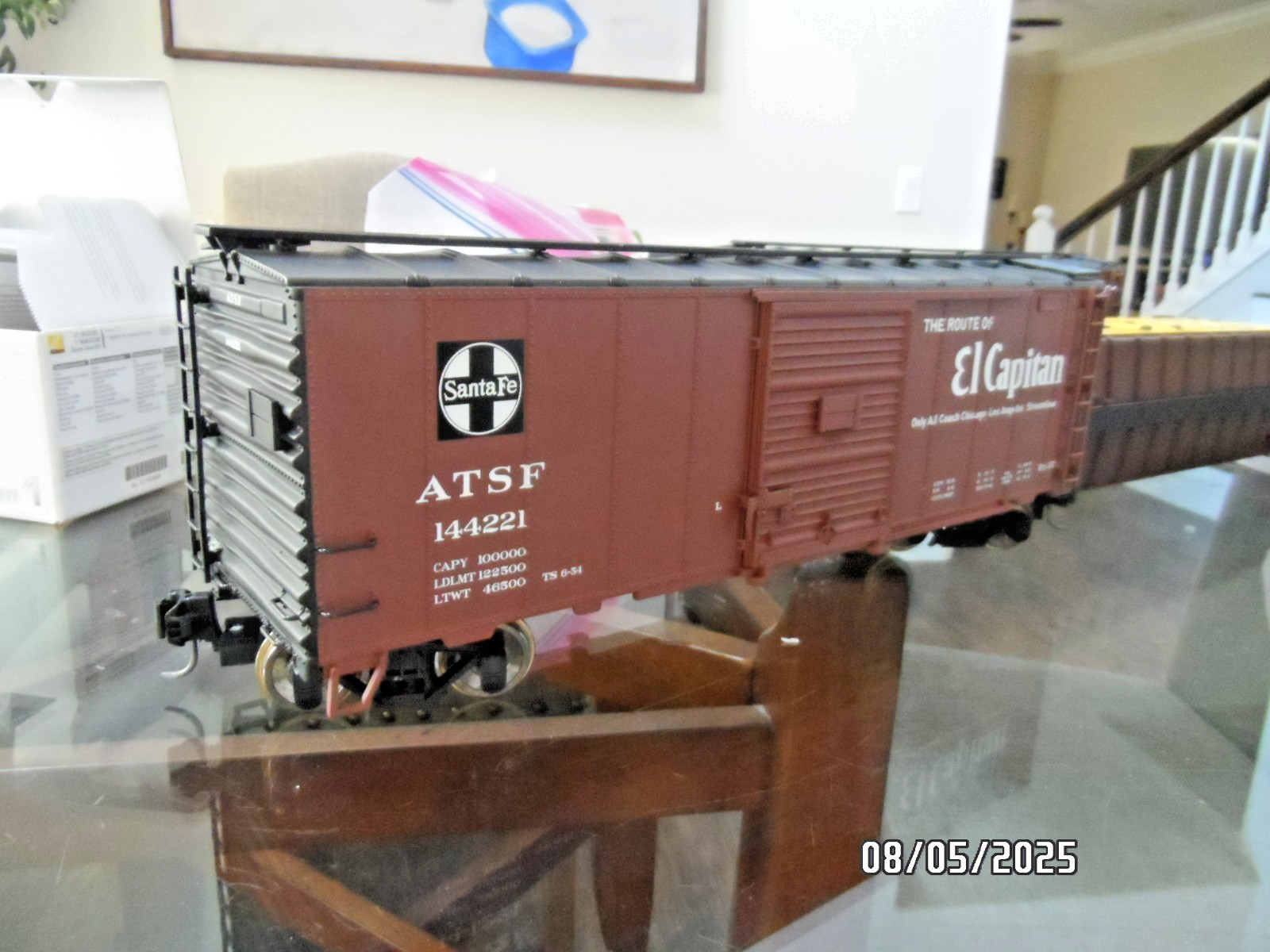 ARISTOCRAFT G SCALE SANTA FE EL CAPITAN 144221 SLIDING DOOR BOX CAR MINT