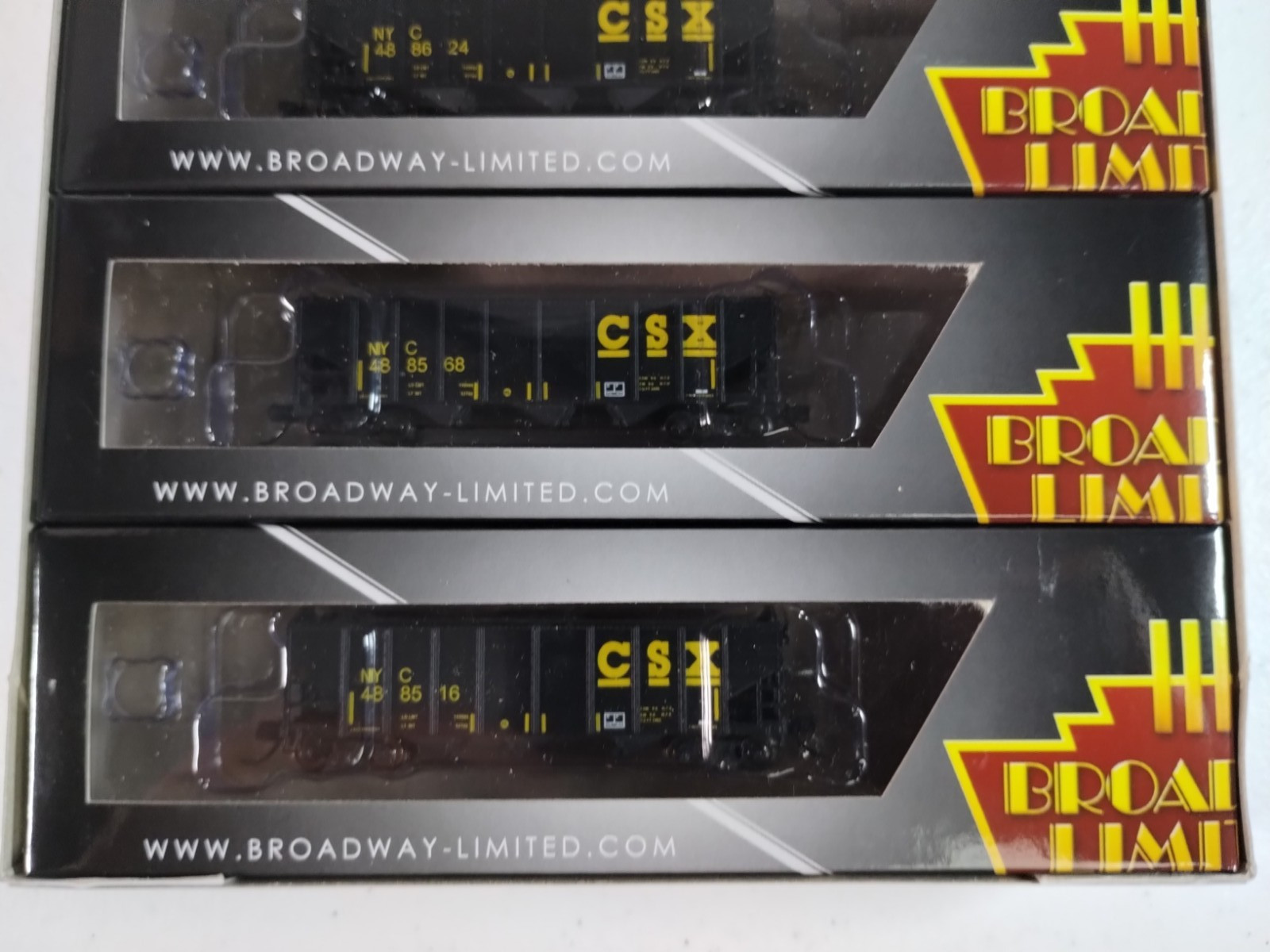 Broadway Limited Imports 6-Pack CSX 3-Bay Hoppers w/load – NOS – Rare