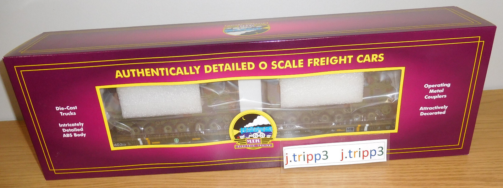MTH 20-92279C U.S. ARMY 60′ FLATCAR O SCALE TRAIN 2 M270 ROCKET LAUNCHER VEHICLE