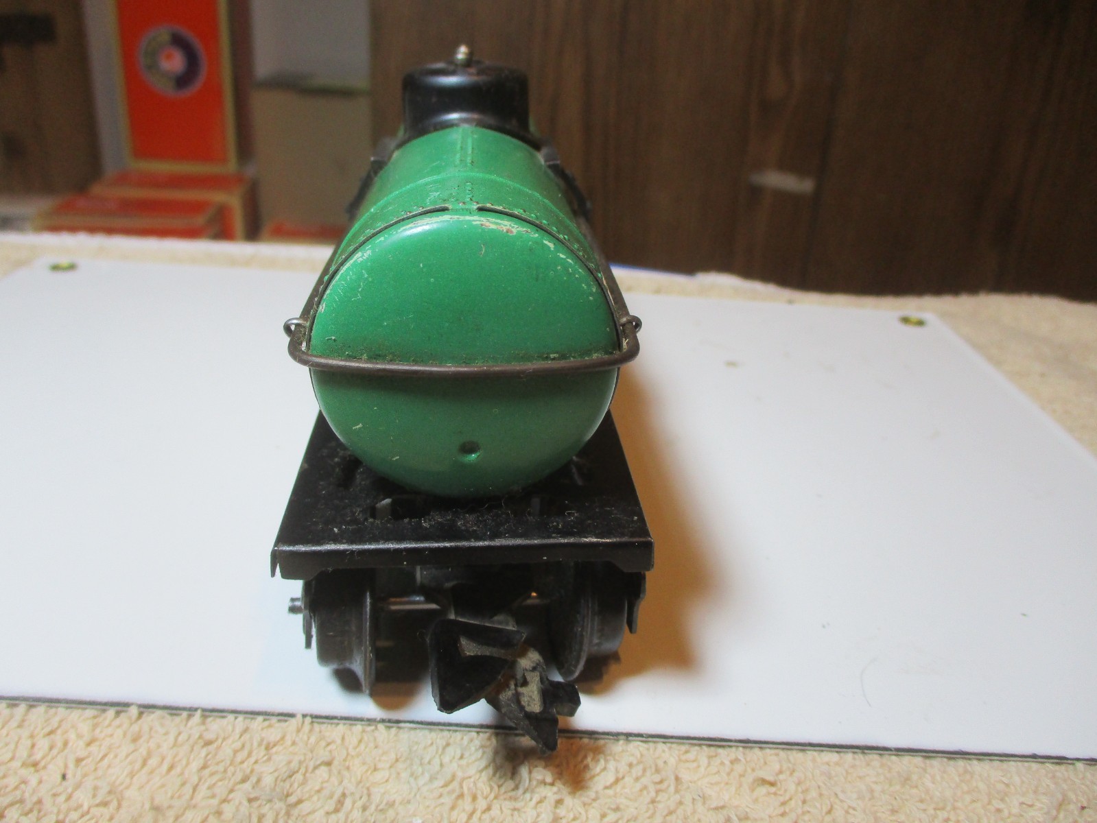 Marx 2532 Cities Service Single Dome Tank Car Green Litho Scale O gauge