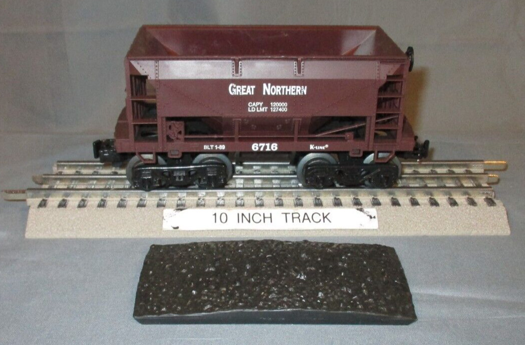 K-Line 6716 Great Northern GN Ore Car w/Remv. “Coal” Load O/027 ga. wks/ Lionel