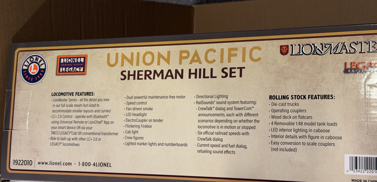 Lionel 1922010 Big Boy Union Pacific 5-Car Sherman Hill Set – Lionchief Plus 2.0