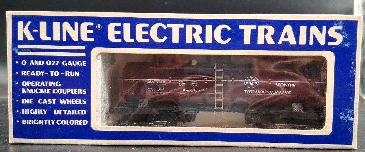 K-Line O O27 Gauge BROWN PLASTIC/DIECAST MONON TANK CAR K- 5410 In Box