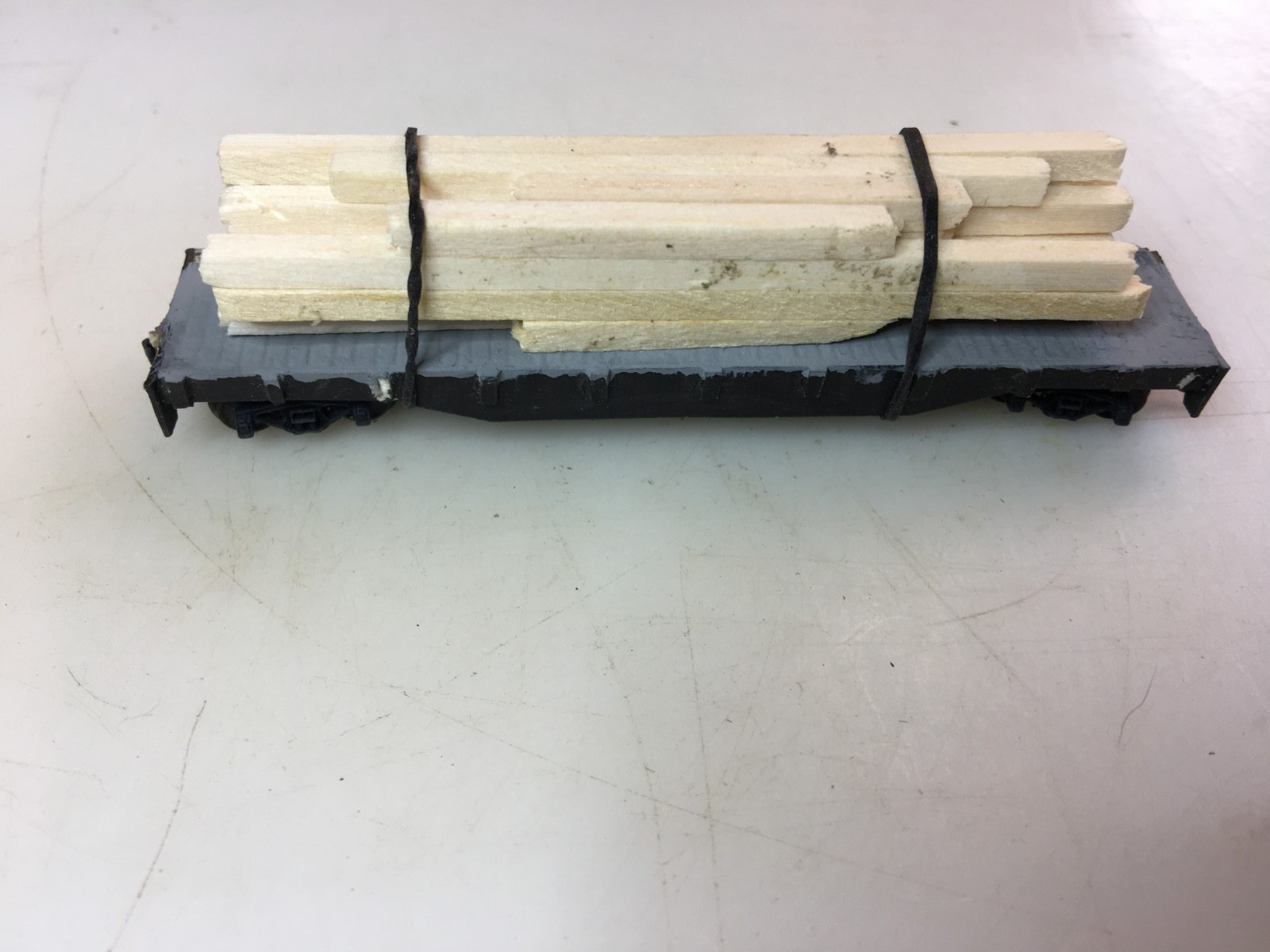 Custom Flat Car Various Beam Sizes N Scale Trains