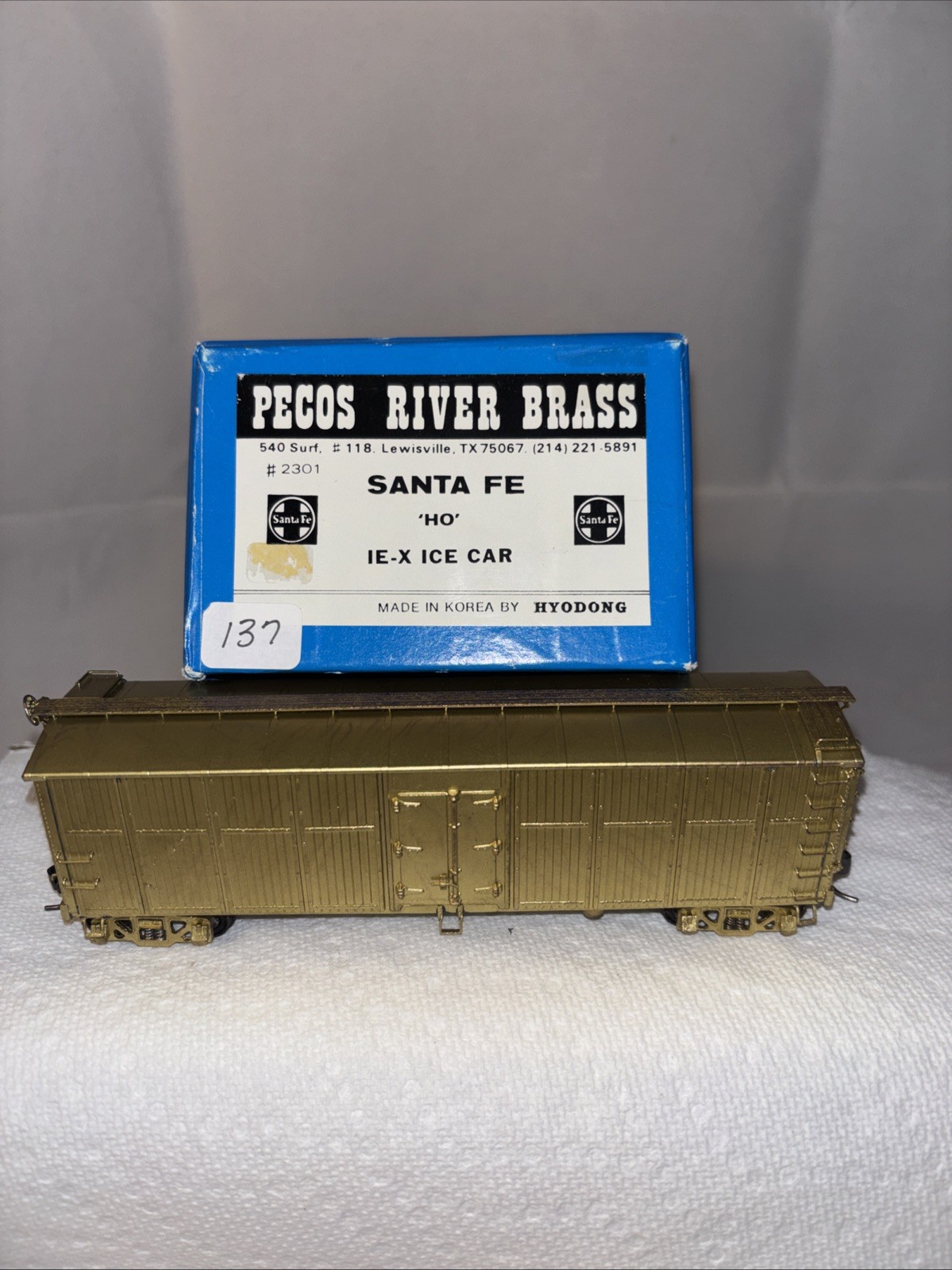 HO Brass Santa Fe Ie – X Ice Car By Pico River Brass Unpainted Preowned Mint