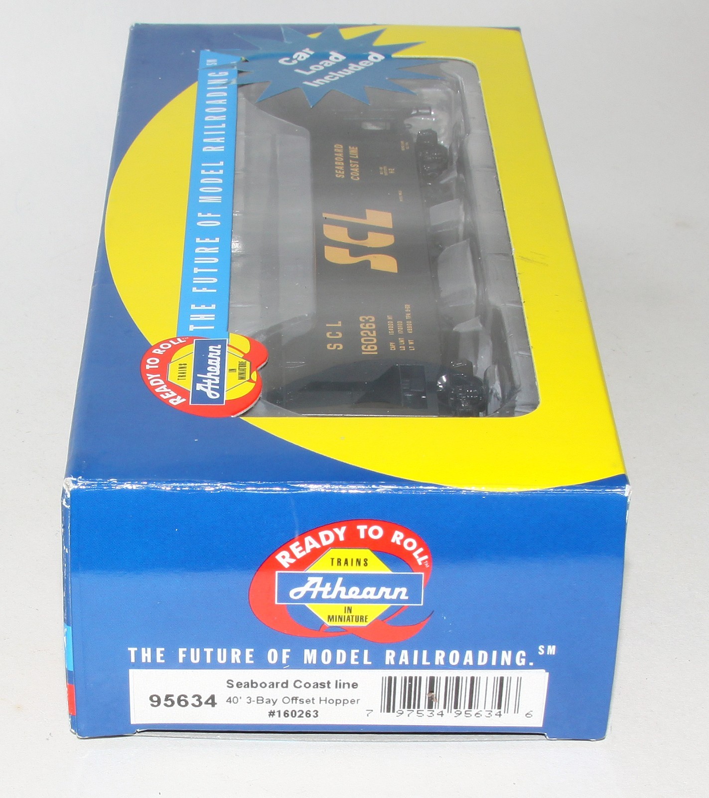 Athearn RTR 40′ 3-Bay Offset Hopper Seaboard Coast Line SCL 160263 HO Scale