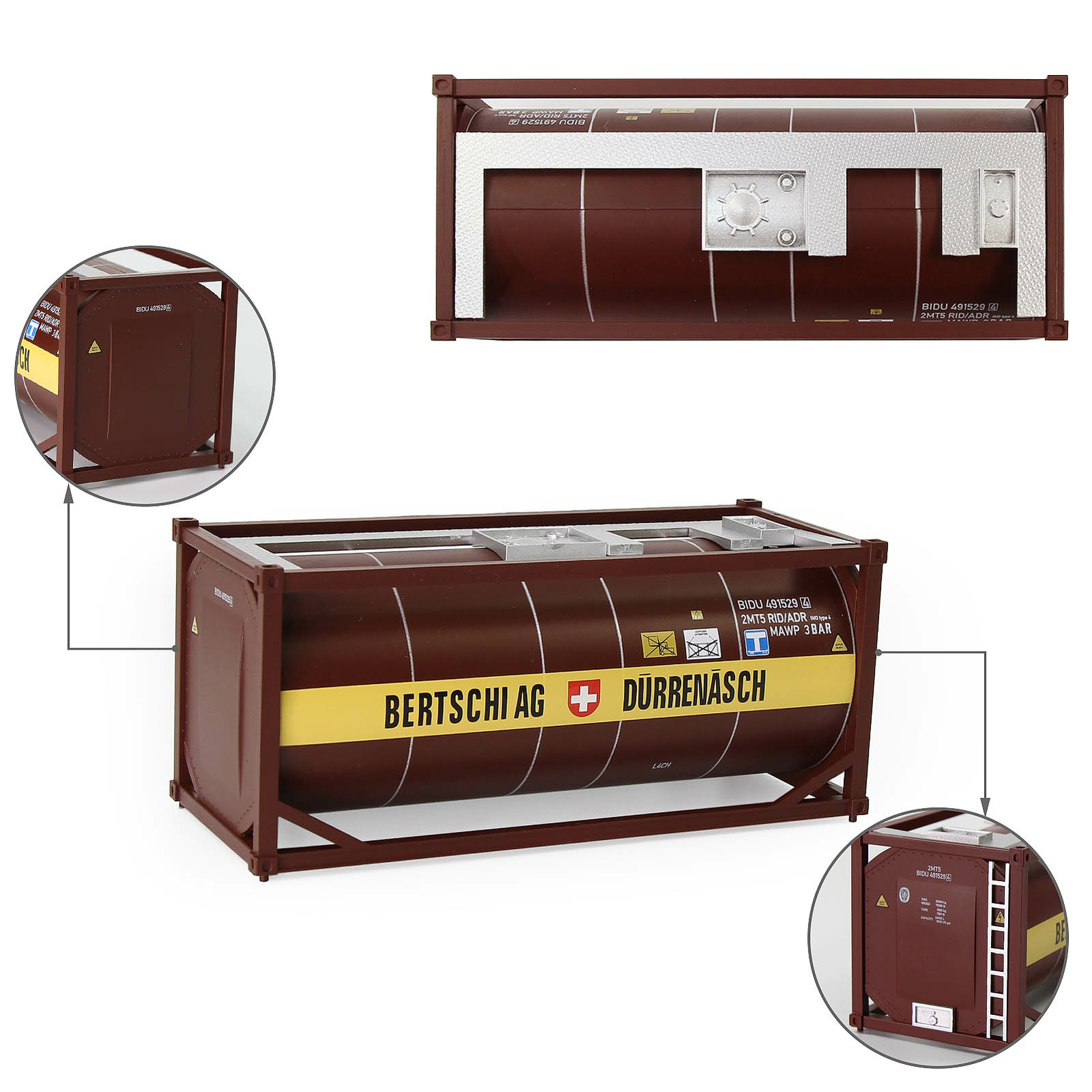 1pc O Scale 1:48 20ft Oil Tank Containers Shipping Freight Cars Model Railway