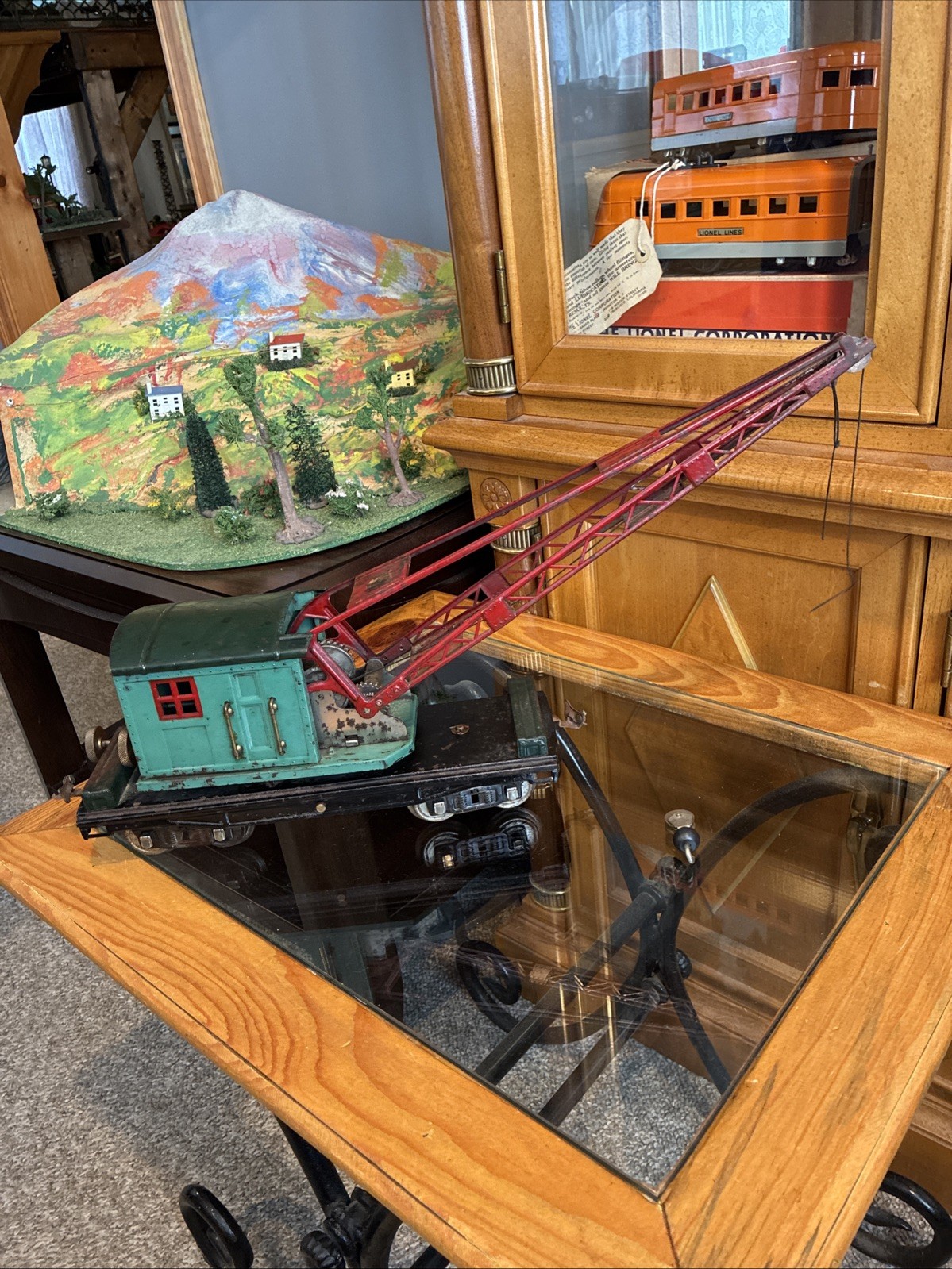 Lionel Pre War Standard Gauge 219 Crane! For Parts/Resto OG Parts Good Gears!