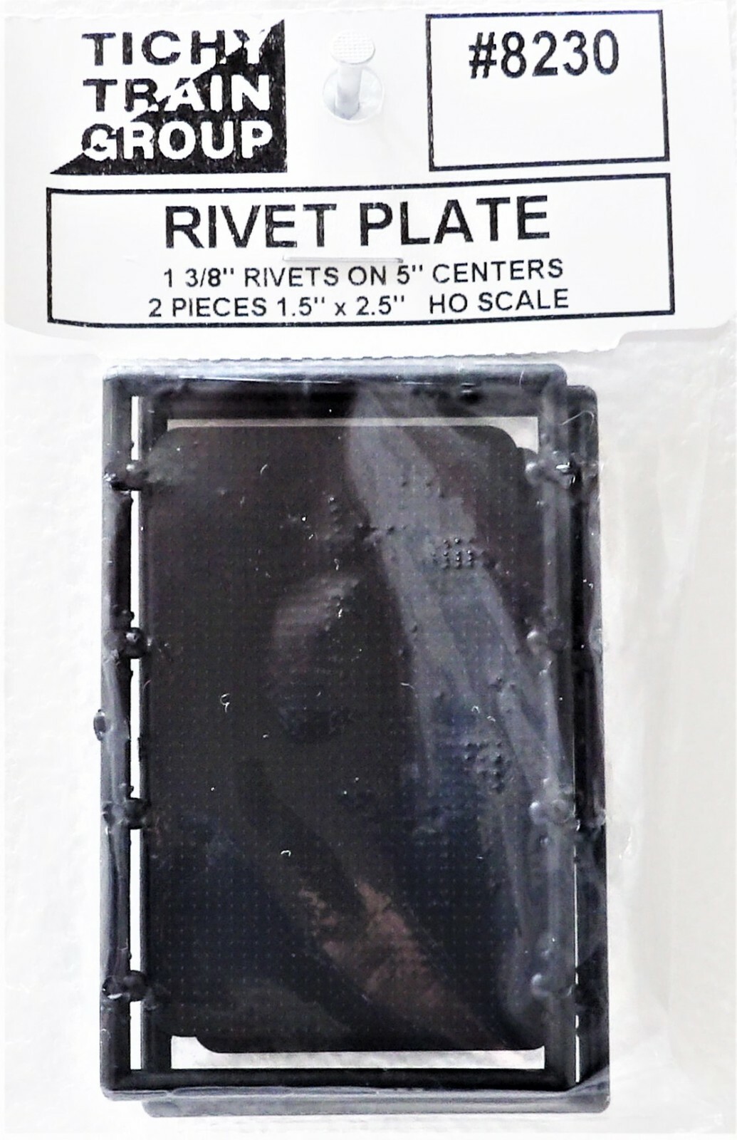 HO Scale Tichy Train Group 8230 Rivet Plate 1-1/2 x 2-1/2″ pkg (2)