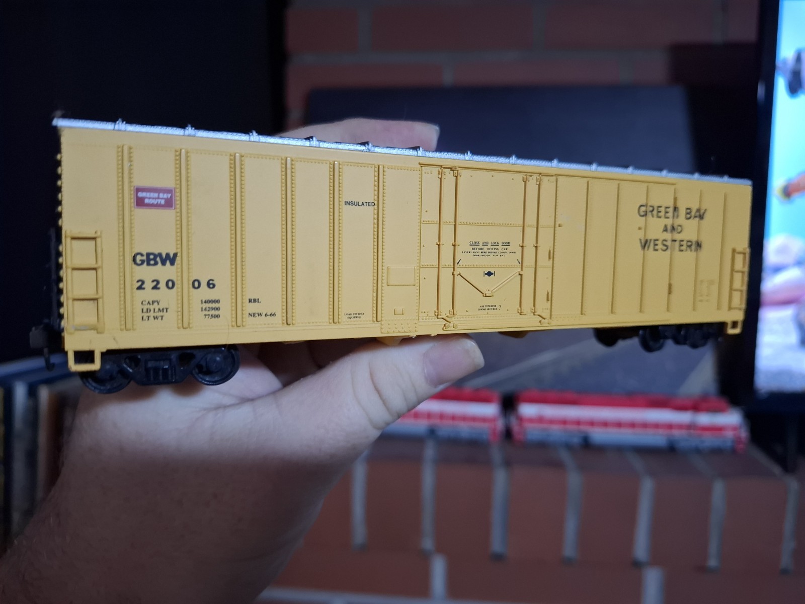 HO Green Bay and Western GBW Insulated Boxcar – NO BOX – UNKNOWN MAKER