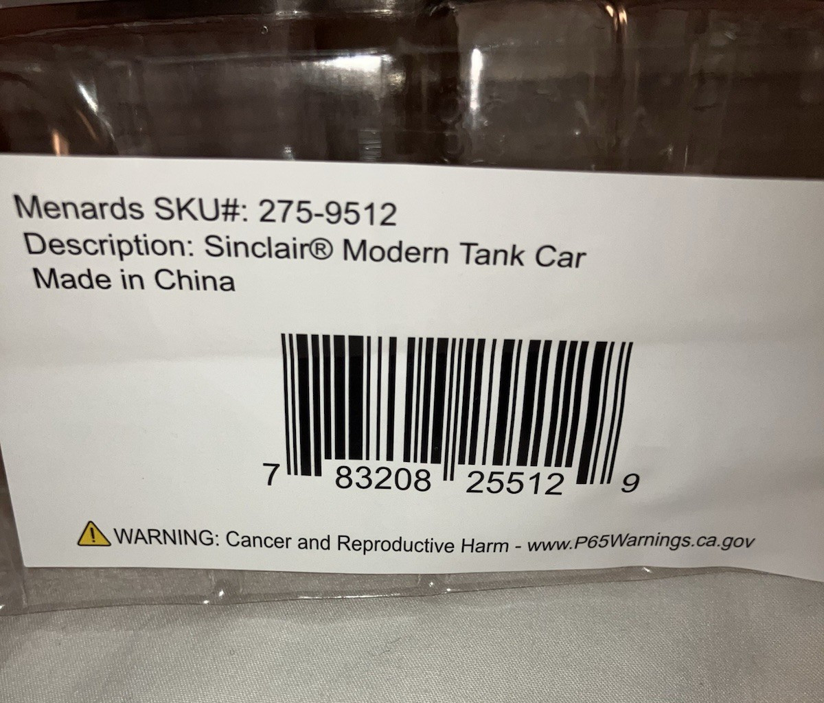 Menards 275-9512 Sinclair Modern 4440 Tank Train Car O027 MIB New Factory Sealed