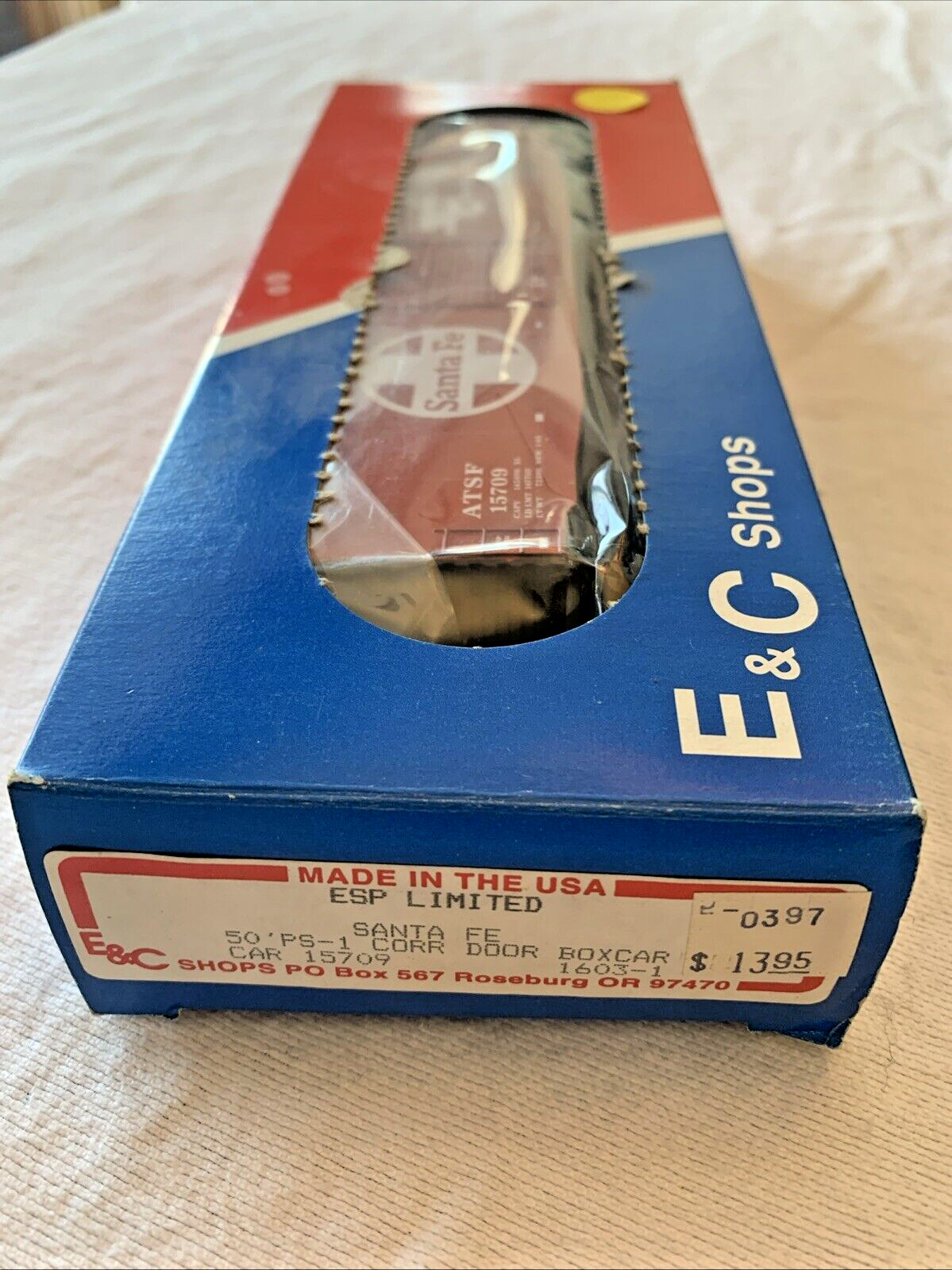 E&C Shops 1603-1 HO 50 ft. Single Door Box Car Santa Fe Partially Built 15709