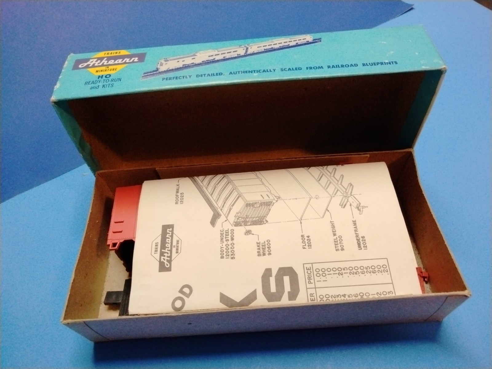 ATHEARN HO 40′ NEW JERSEY CENTRAL RR SINGLE DOOR BOXCAR #23253 COMPLETE KIT