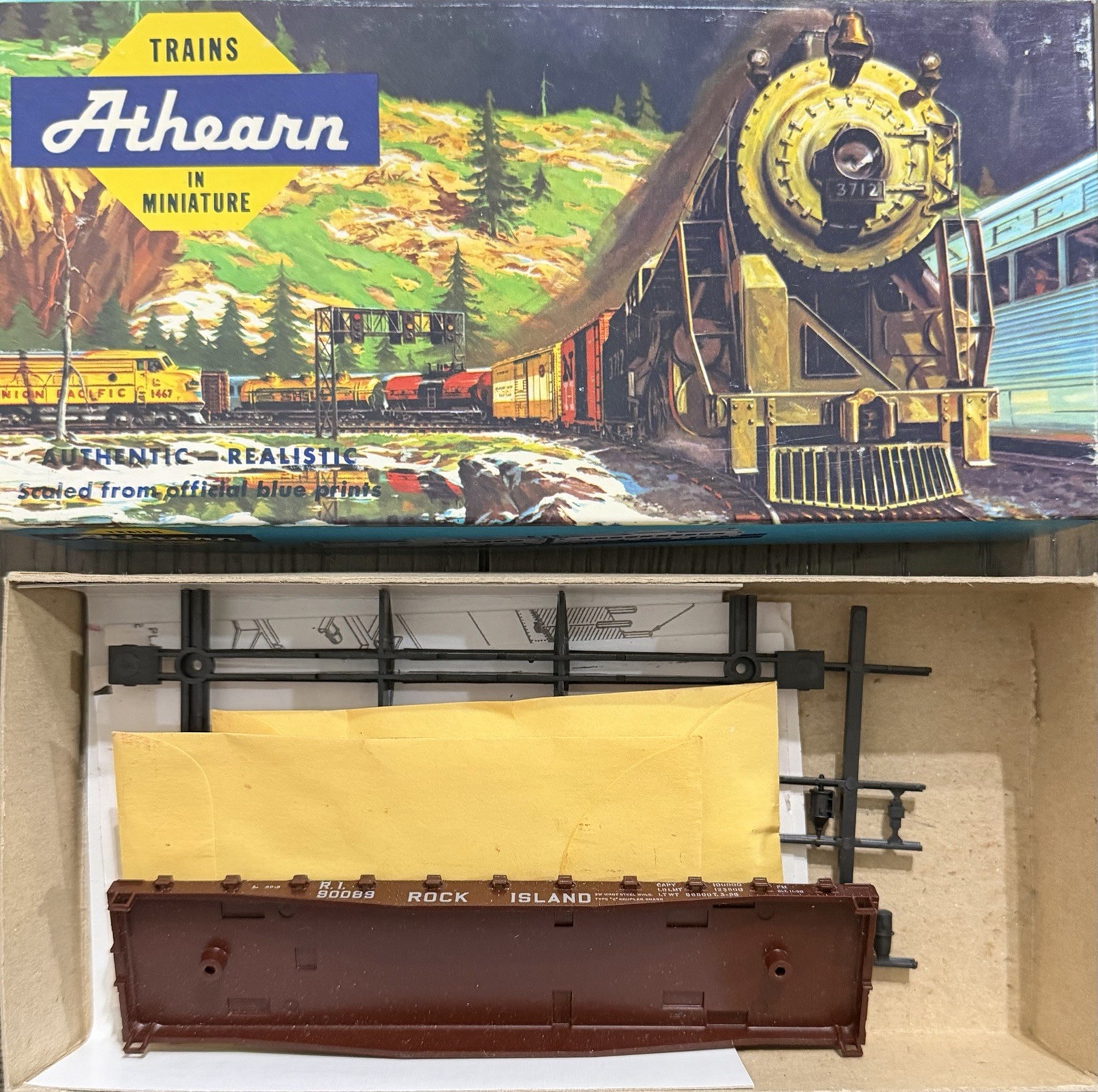 HO Scale Athearn 40’ Flat Car. Rock Island #90089.