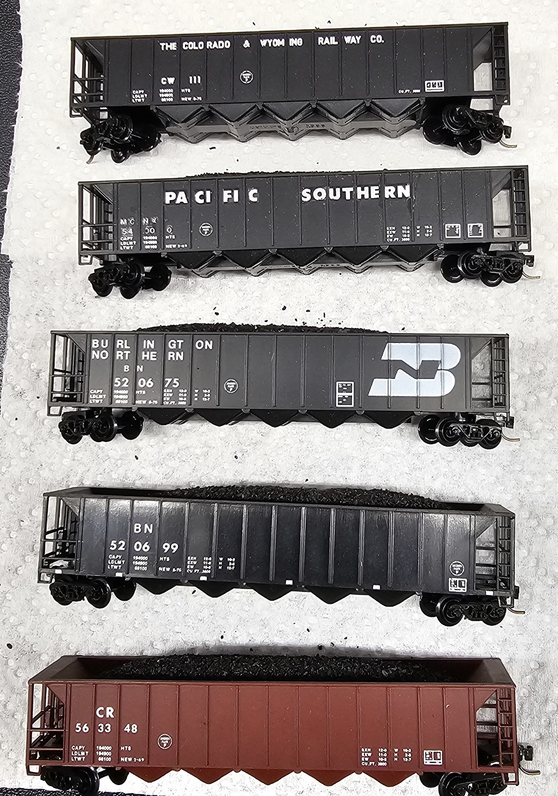 N Scale – Precision Masters Mix – 5-Bay Ortner Rapid Discharge 5 Pack