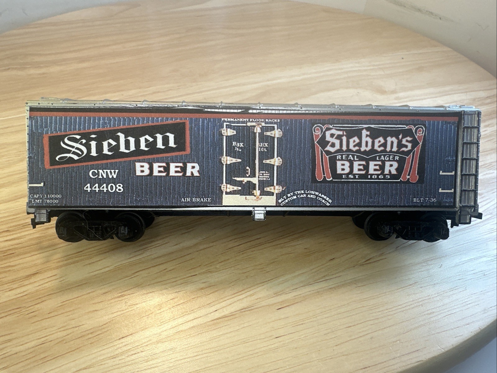 CUSTOM MADE HO SCALE SIEBEN’S REAL LAGER BEER 🍺 EST. 1865 REFRIGERATOR CAR