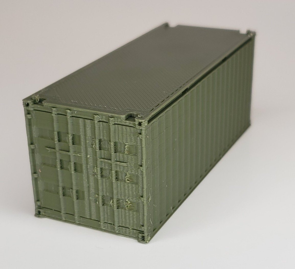 Set of 2 – HO Scale 20′ Ft Shipping Containers – Green – Train Freight Stacking