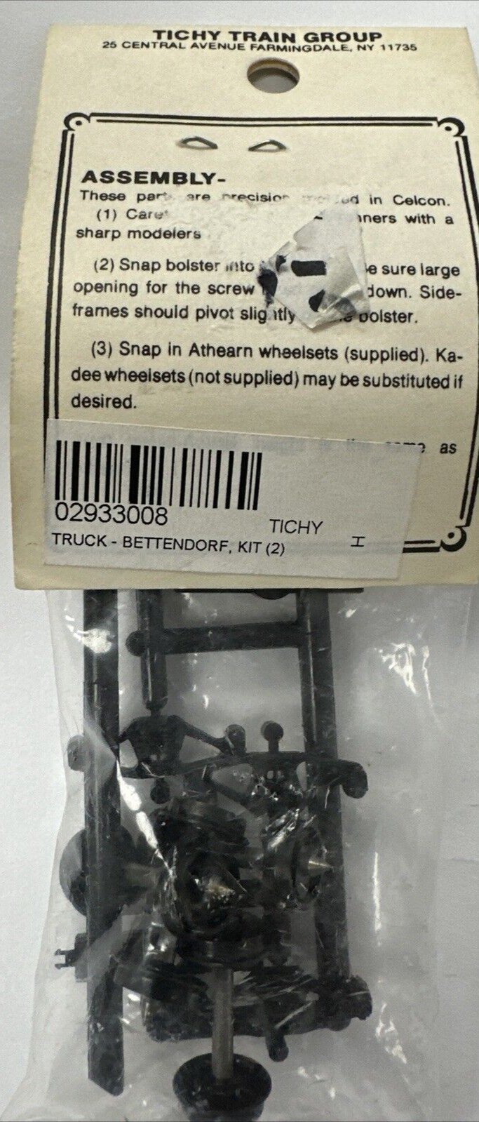 TICHY Train Group HO #3008 Bettendorf Trucks – Equalized – 1 Pair NEW!