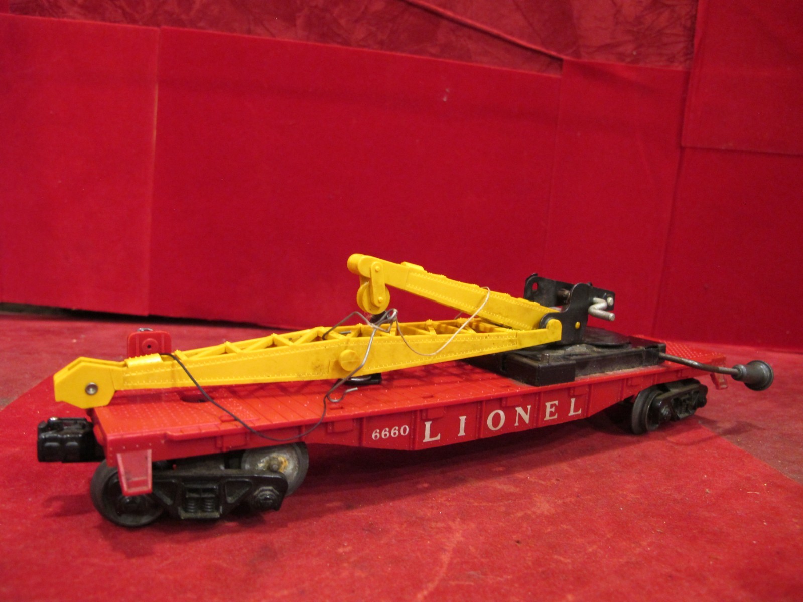 Lionel Postwar Boom Crane Derrick Flat Car 6660