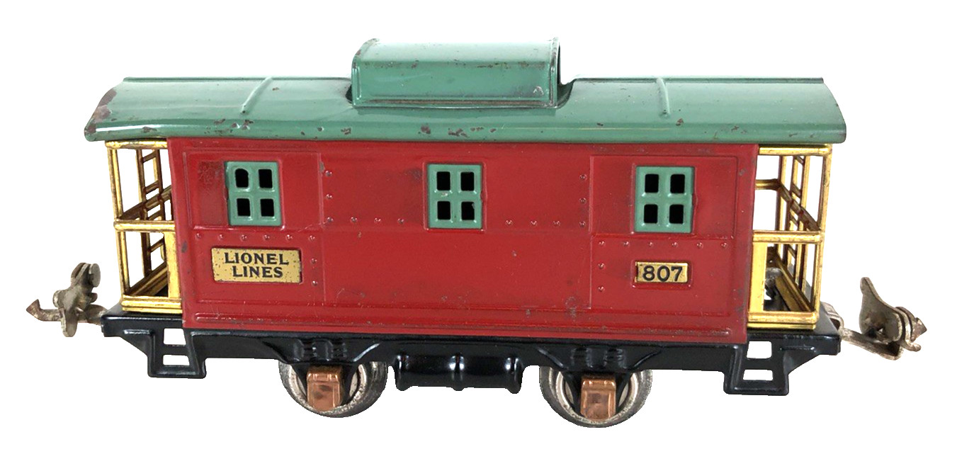 Lionel No. 807 4-Wheel Caboose, Dark Red/Peacock Blue #3