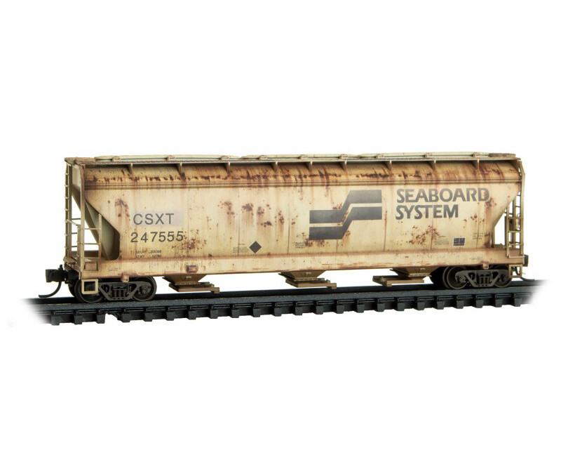 CSX Transportation 3-Bay Covered Hopper Weathered MTL #094 46 800 N SCALE