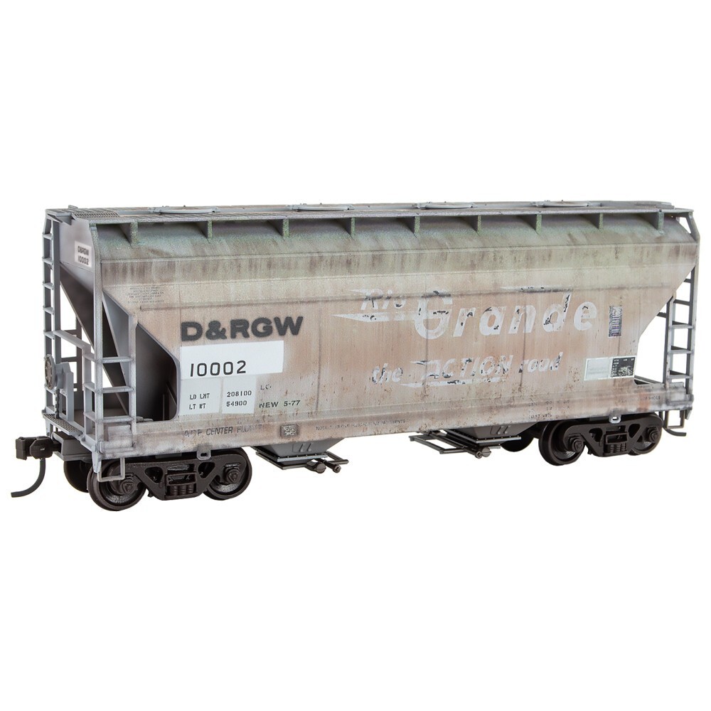 Micro Trains HO Scale ~ Denver & Rio Grande ~ Weathered ACF 2-Bay Covered Hopper