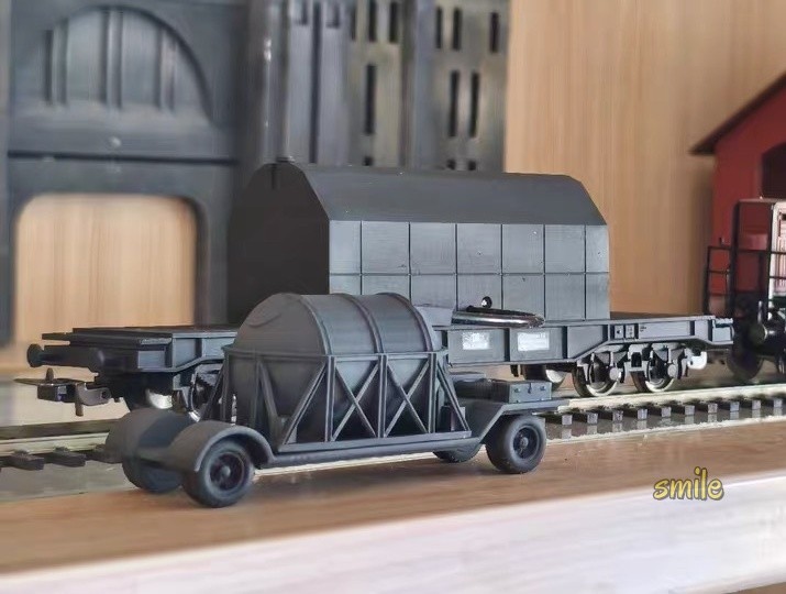 Ho Scale Train Model DRG Railway V2 Rocket Duel Transport Vehicle +Tank Truck