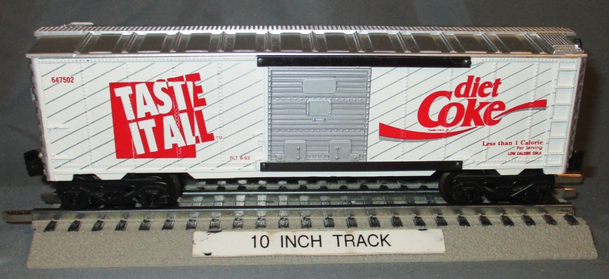 K-Line 647502 Coca-Cola Diet Coke Metal Frame Boxcar wks w/ Lionel 1993