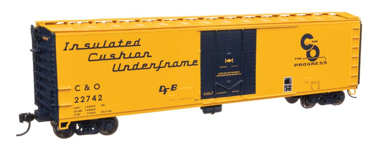 Walthers HO Scale ~ 50′ PC&F Insulated Boxcar Chesapeake & Ohio #22742 ~910-2854