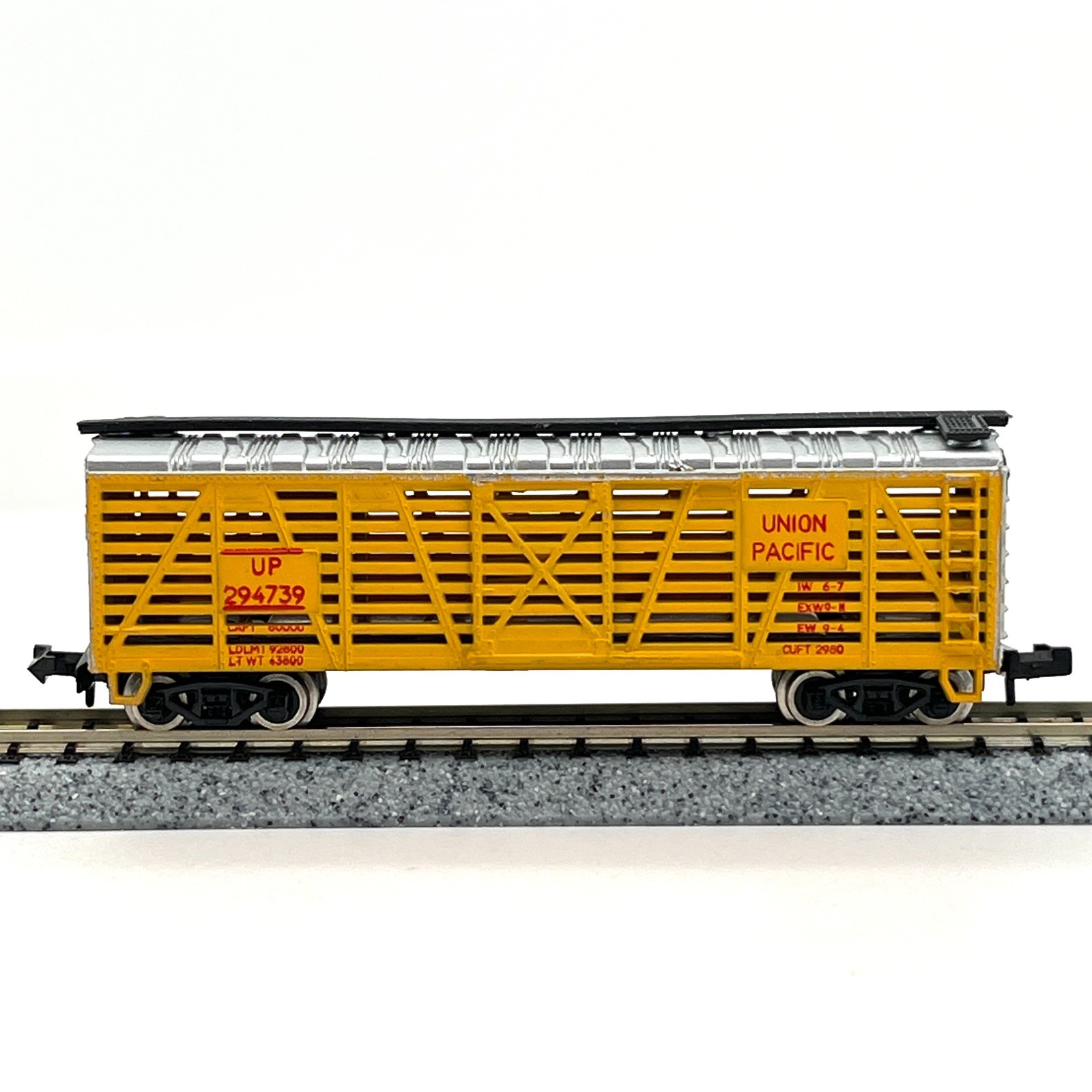 Model Power N Scale 3442 Union Pacific Despatch Stock Cattle Car UP 294739