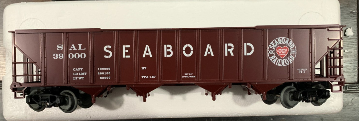 MTH 20-97459 Seaboard 4 Bay Coal Hopper #39000 O Scale 1:48 New – Never Run