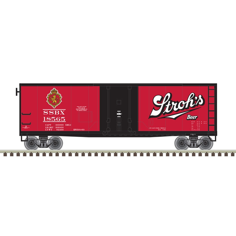 ATLAS TRAINMAN 50006499 40′ PLUG DR BOX CAR STROH’S RD #18533 NEW!!!