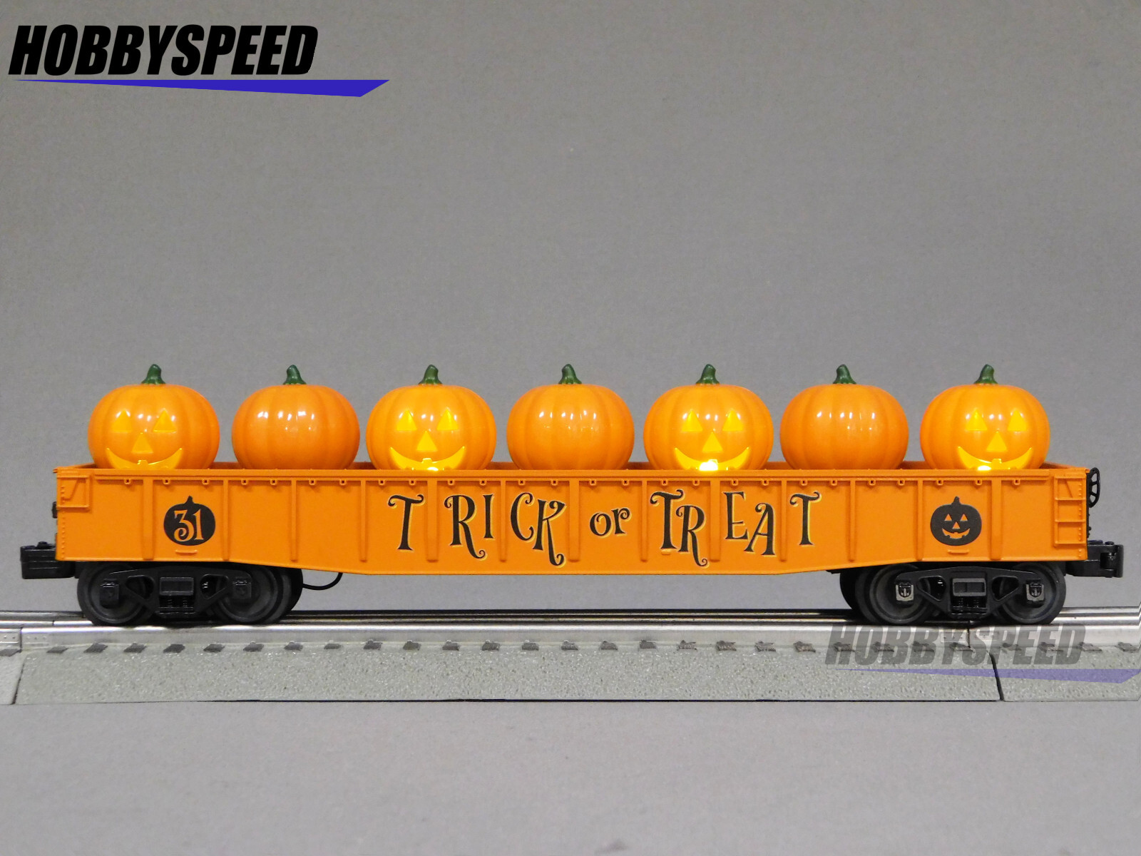 MTH RAILKING HALLOWEEN GONDOLA CAR W/FLICKERING JACK O LANTERNS 30-72244 NEW