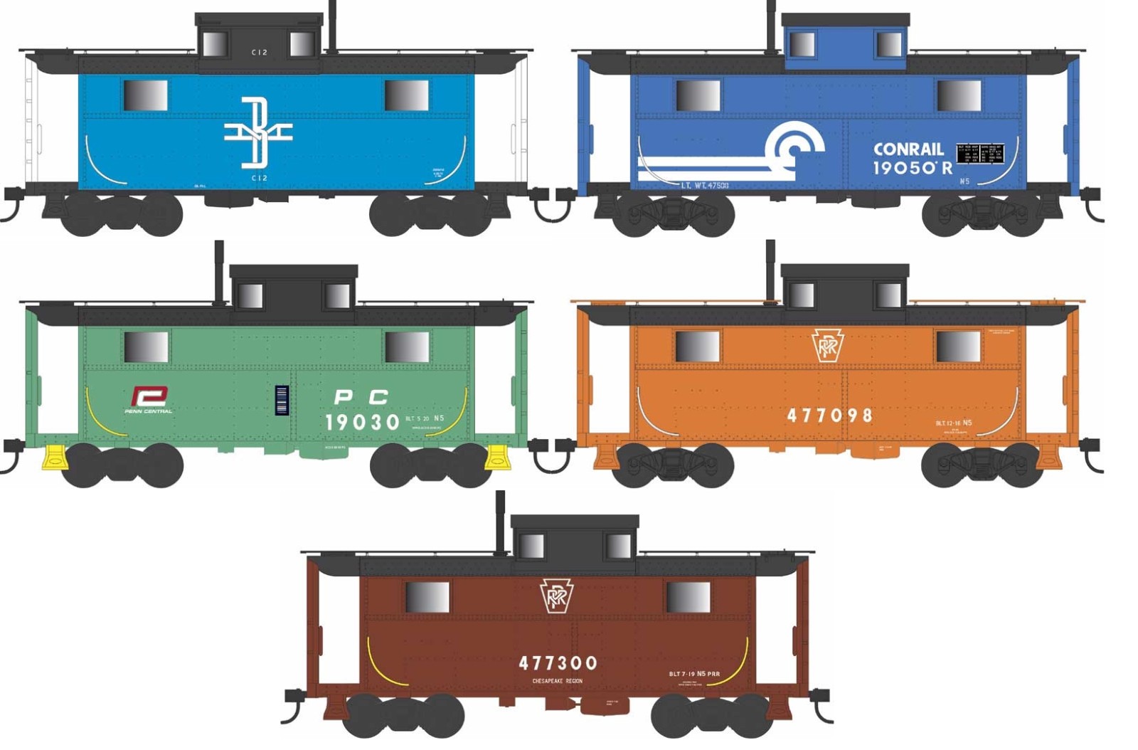 Bowser N5 Caboose Choice Road New 2025 Run B&M Conrail Penn Central Pennsylvania
